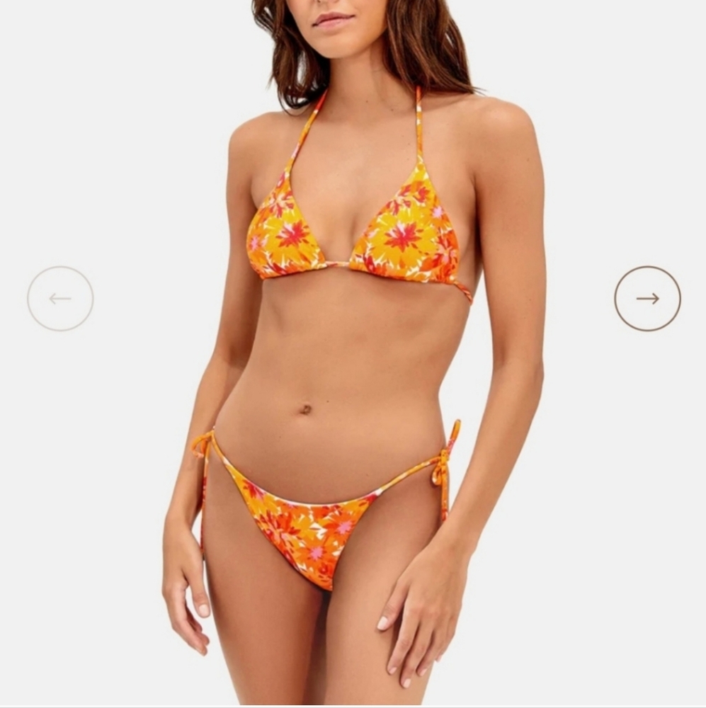 J CREW ORANGE HIGH WAIST SIDE TIE BIKINI BOTTOM SIZE XL & XXL NWT
